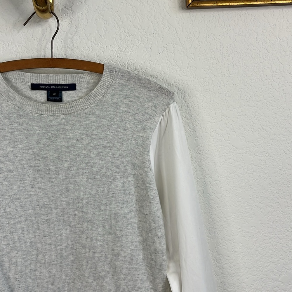 French Connection Gray and White Layered Sweater - Picture 4 of 11